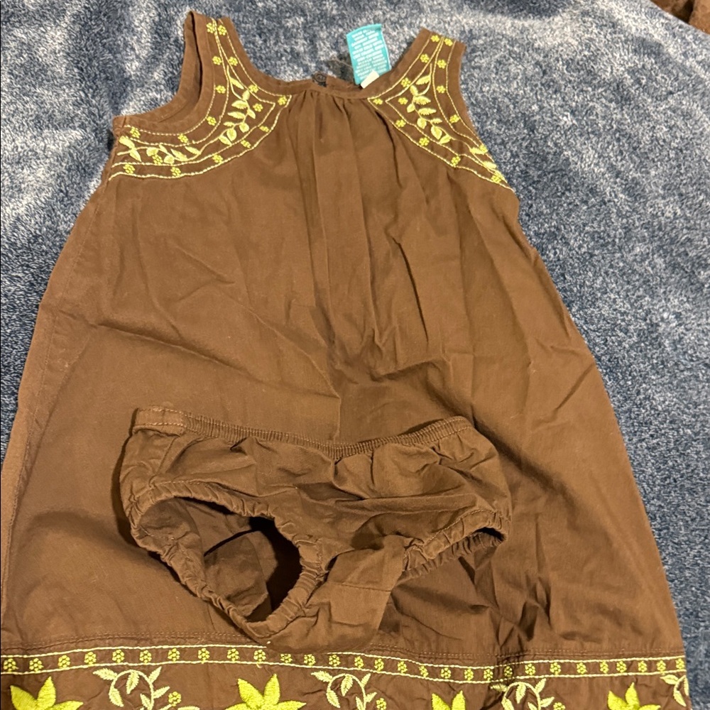 Calypso St. Barth Brown Dress with Yellow Floral Accents